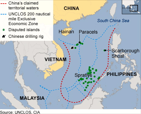 China encroaching into neighbours EEZ territories as defined by UNCLOS (1982) and relationship is sliding downwards
